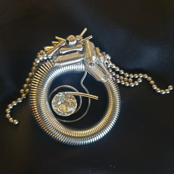 Edgy! Outrageous! Fun! Silver & Stone Three Piece Set Wear Anywhere Be Noticed! - Picture 2 of 2